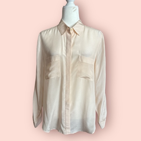Ann Taylor silk dress shirt. Size large - Picture 1 of 7